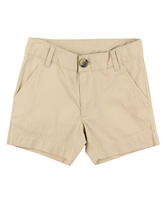 Boys Khaki Stretch Chino Shorts: Off-White