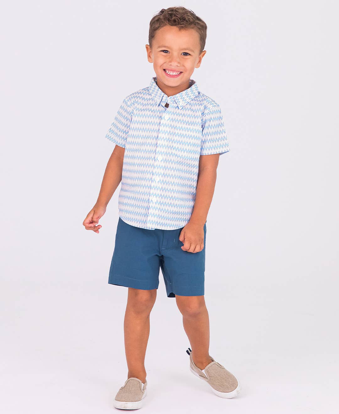 Boys Indigo Stretch Chino Shorts: Blue