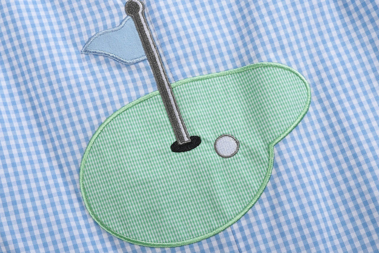 Blue Gingham Golf Hole Shortall: 2T