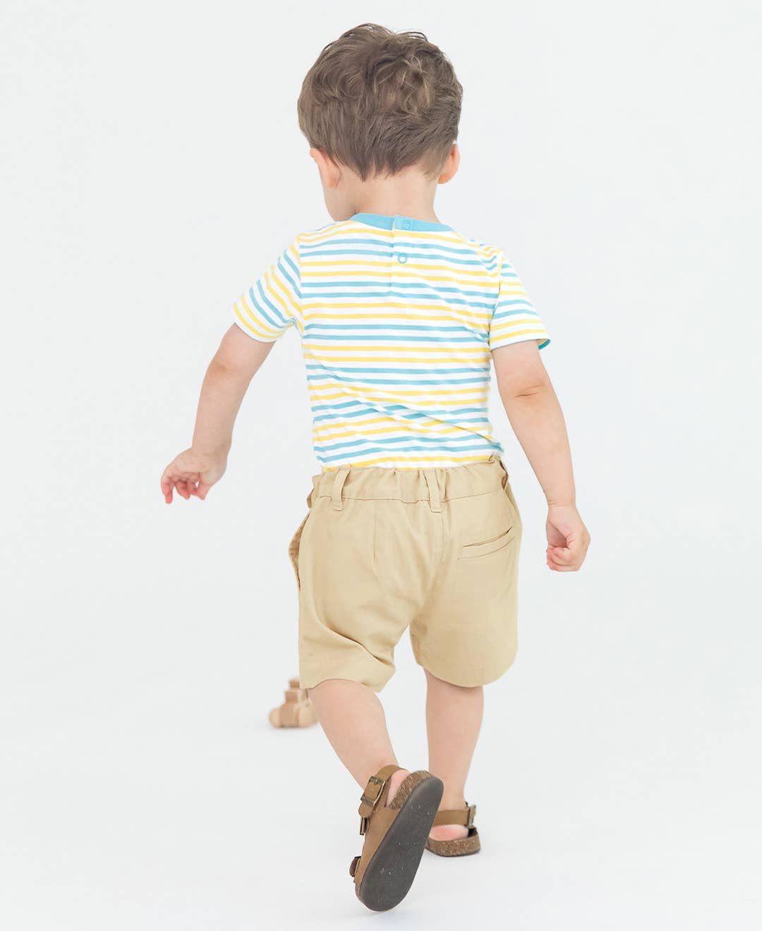 Boys Khaki Stretch Chino Shorts: Off-White