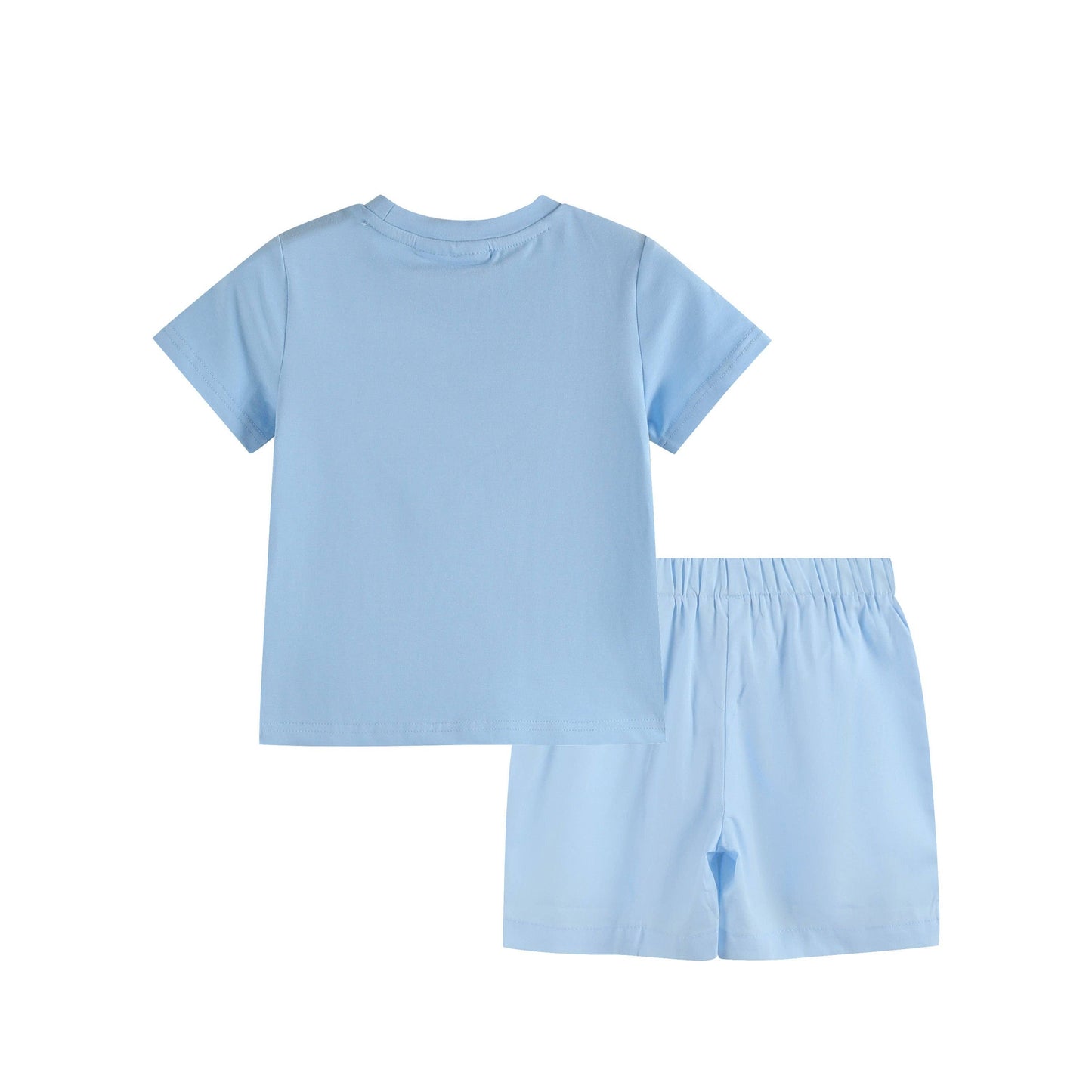 Light Blue Easter Smocked T-Shirt and Shorts Set