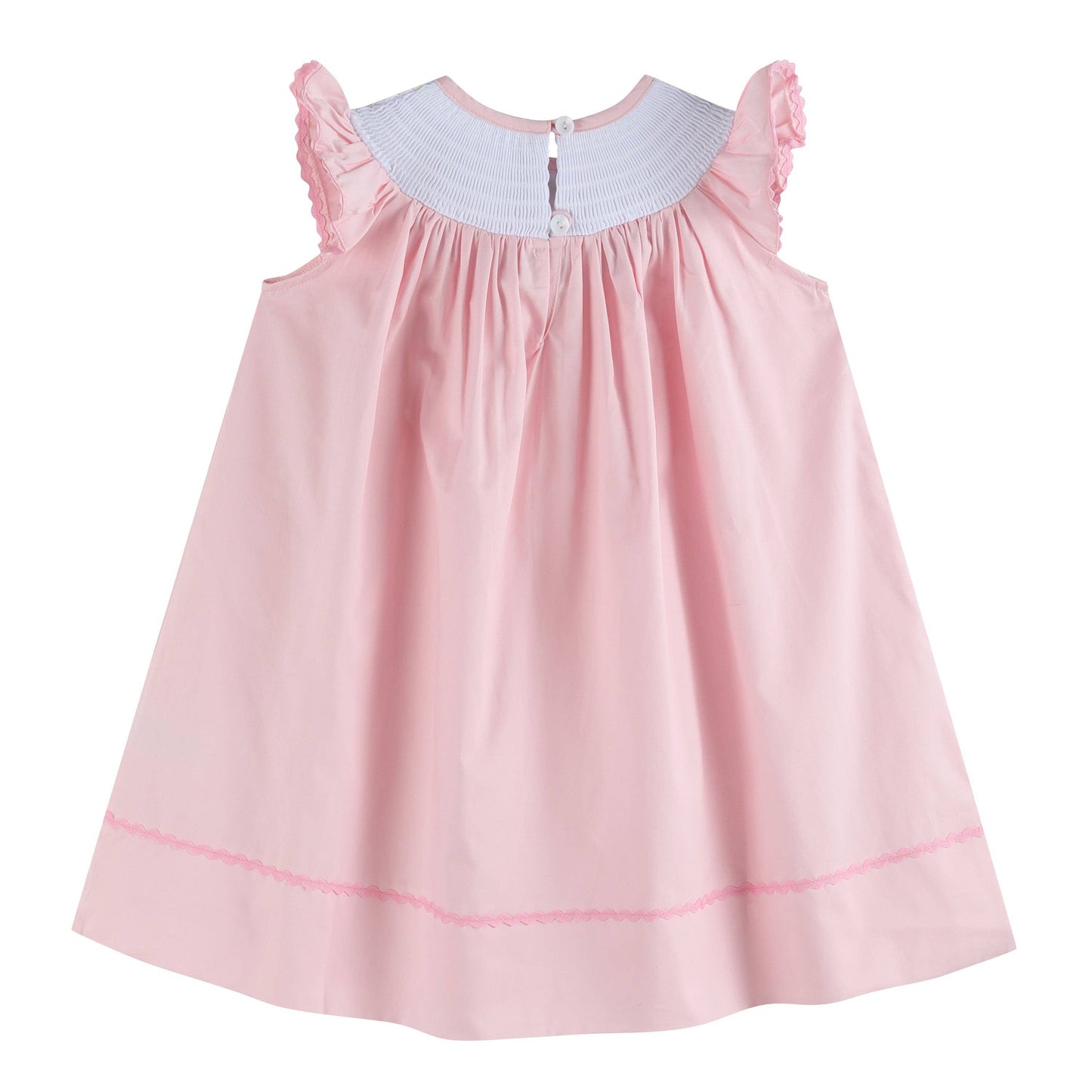 Pretty Pink Easter Bunny Smocked Bishop Dress