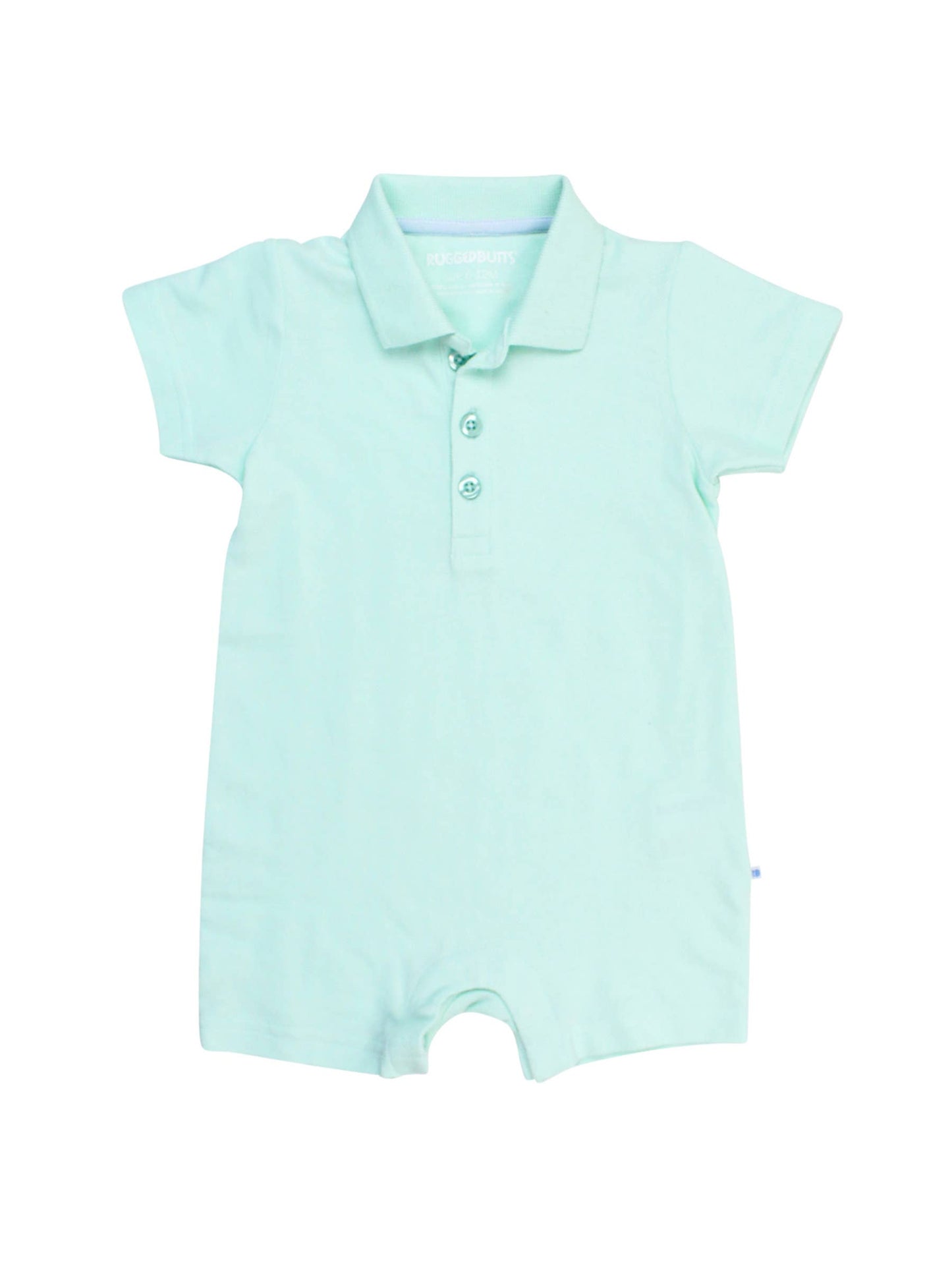 Baby Boys Mint Pique Polo Romper: Green