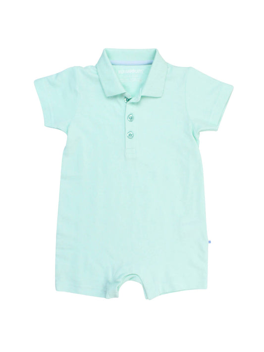 Baby Boys Mint Pique Polo Romper: Green